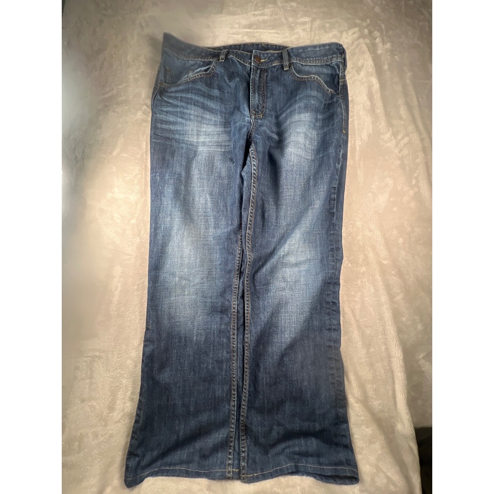 Buffalo David Bitton Driven Basic Straight Leg Blue Jeans Mens 38x32 Medium Wash
